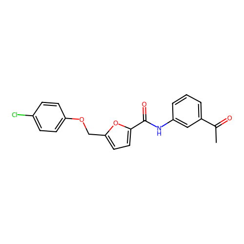 N-(3-acetylphenyl)-5-[(4-chlorophenoxy)methyl]furan-2-carboxamide structure