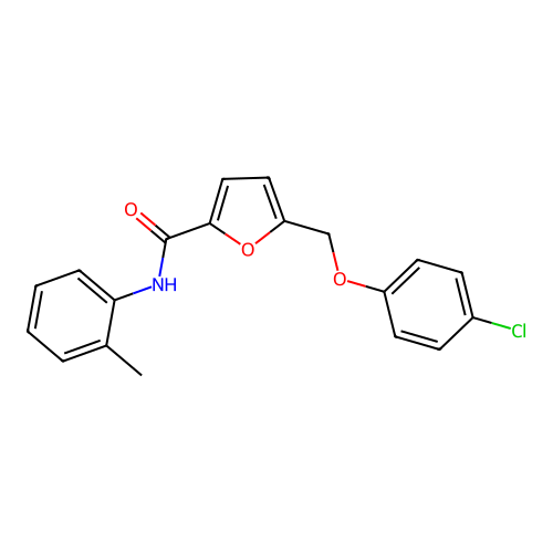 5-[(4-chlorophenoxy)methyl]-N-(2-methylphenyl)furan-2-carboxamide structure