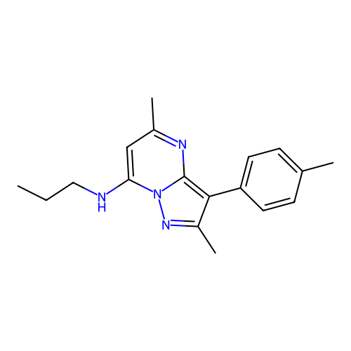 2,5-dimethyl-3-(4-methylphenyl)-N-propylpyrazolo[1,5-a]pyrimidin-7-amine structure