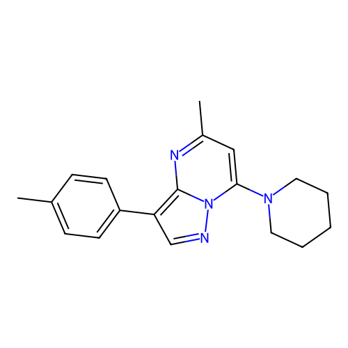 5-Methyl-7-(piperidin-1-yl)-3-(p-tolyl)pyrazolo[1,5-a]pyrimidine structure