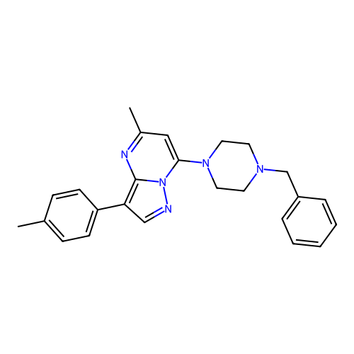 7-(4-Benzylpiperazin-1-yl)-5-methyl-3-(4-methylphenyl)pyrazolo[1,5-a]pyrimidine structure