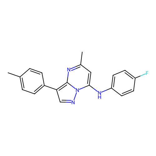 N-(4-fluorophenyl)-5-methyl-3-(4-methylphenyl)pyrazolo[1,5-a]pyrimidin-7-amine structure
