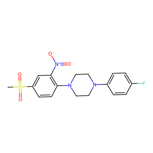 1-(4-Fluorophenyl)-4-(4-(methylsulfonyl)-2-nitrophenyl)piperazine structure