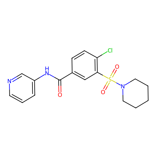 4-chloro-3-(piperidin-1-ylsulfonyl)-N-(pyridin-3-yl)benzamide structure