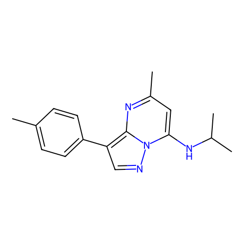 5-methyl-3-(4-methylphenyl)-N-(propan-2-yl)pyrazolo[1,5-a]pyrimidin-7-amine structure