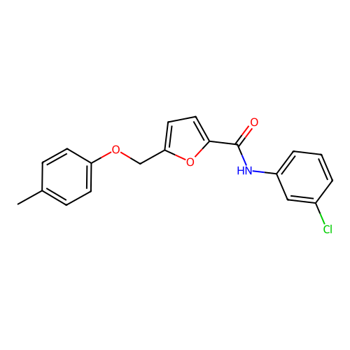 N-(3-chlorophenyl)-5-[(4-methylphenoxy)methyl]furan-2-carboxamide structure