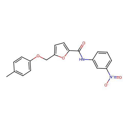 5-[(4-methylphenoxy)methyl]-N-(3-nitrophenyl)furan-2-carboxamide structure