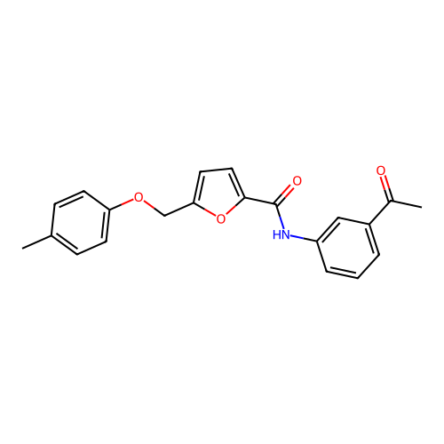 N-(3-acetylphenyl)-5-[(4-methylphenoxy)methyl]furan-2-carboxamide structure