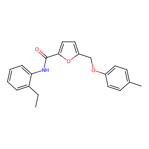 N-(2-ethylphenyl)-5-[(4-methylphenoxy)methyl]furan-2-carboxamide structure