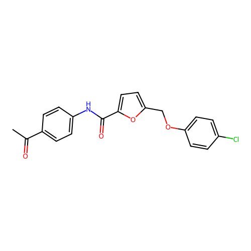 N-(4-acetylphenyl)-5-[(4-chlorophenoxy)methyl]furan-2-carboxamide structure