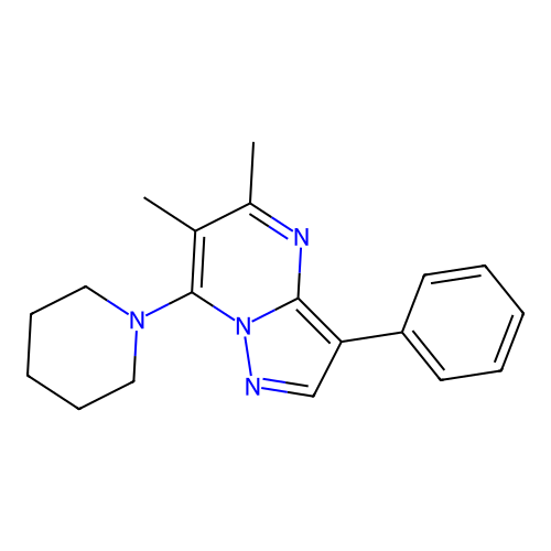 5,6-Dimethyl-3-phenyl-7-(piperidin-1-yl)pyrazolo[1,5-a]pyrimidine structure