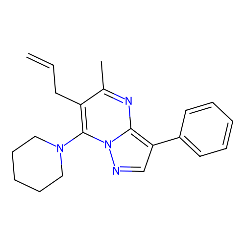 6-Allyl-5-methyl-3-phenyl-7-(piperidin-1-yl)pyrazolo[1,5-a]pyrimidine structure