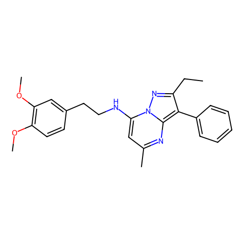 N-[2-(3,4-dimethoxyphenyl)ethyl]-2-ethyl-5-methyl-3-phenylpyrazolo[1,5-a]pyrimidin-7-amine structure