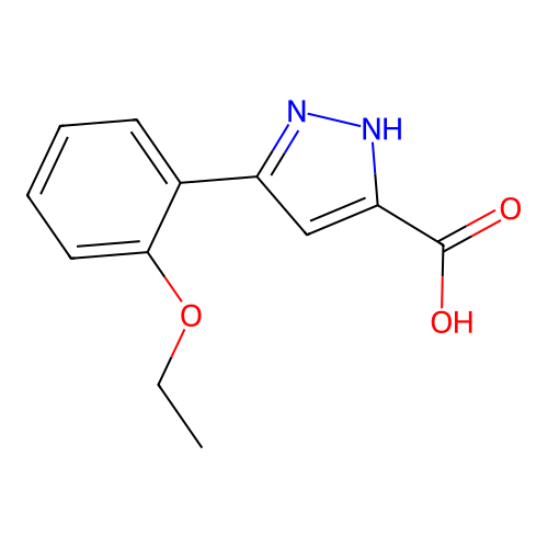 3-(2-ethoxyphenyl)-1H-pyrazole-5-carboxylic acid structure