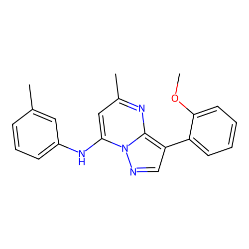 3-(2-methoxyphenyl)-5-methyl-N-(3-methylphenyl)pyrazolo[1,5-a]pyrimidin-7-amine structure