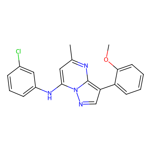 N-(3-chlorophenyl)-3-(2-methoxyphenyl)-5-methylpyrazolo[1,5-a]pyrimidin-7-amine structure