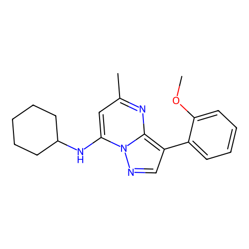 N-cyclohexyl-3-(2-methoxyphenyl)-5-methylpyrazolo[1,5-a]pyrimidin-7-amine structure