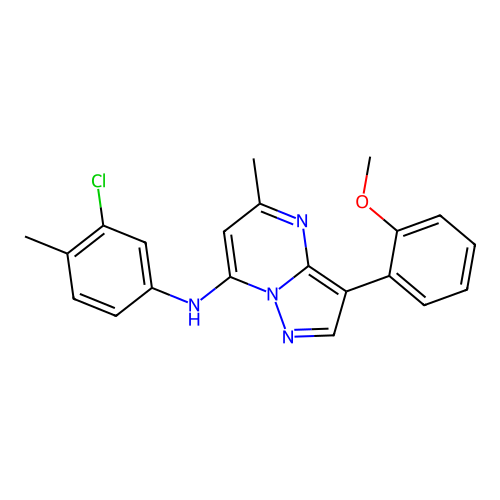 N-(3-chloro-4-methylphenyl)-3-(2-methoxyphenyl)-5-methylpyrazolo[1,5-a]pyrimidin-7-amine structure