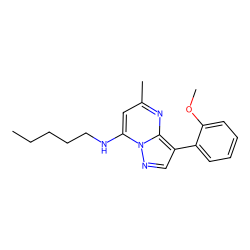 3-(2-methoxyphenyl)-5-methyl-N-pentylpyrazolo[1,5-a]pyrimidin-7-amine structure