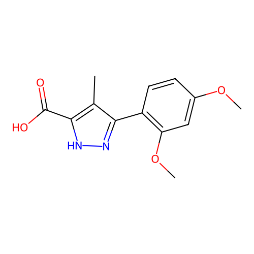 3-(2,4-dimethoxyphenyl)-4-methyl-1H-pyrazole-5-carboxylic acid structure