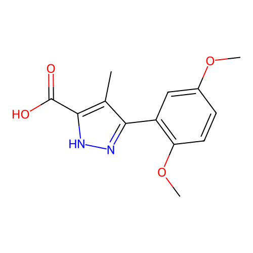 5-(2,5-Dimethoxy-phenyl)-4-methyl-2H-pyrazole-3-carboxylic acid structure