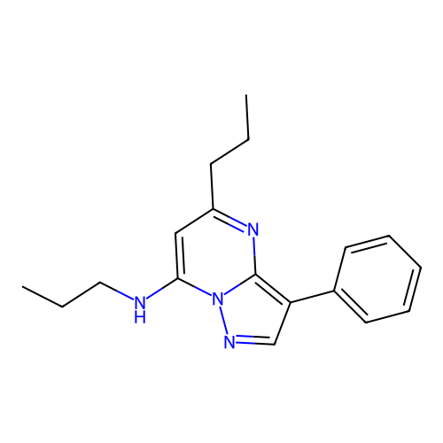 3-phenyl-N,5-dipropylpyrazolo[1,5-a]pyrimidin-7-amine structure