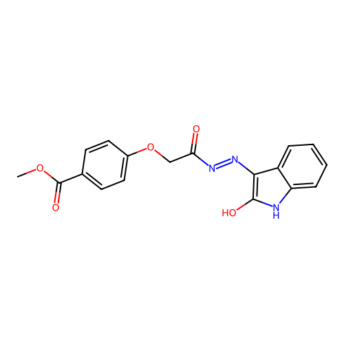 methyl 4-((N-(aza(2-oxoindolin-3-ylidene)methyl)carbamoyl)methoxy)benzoate structure