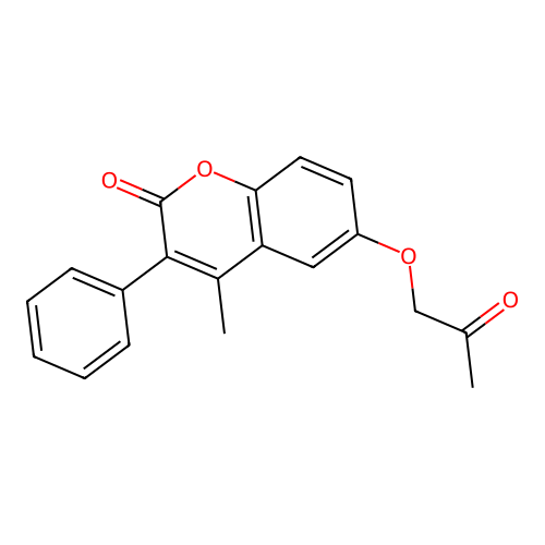 4-methyl-6-(2-oxopropoxy)-3-phenyl-2H-chromen-2-one structure
