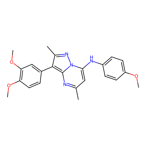 3-(3,4-dimethoxyphenyl)-N-(4-methoxyphenyl)-2,5-dimethylpyrazolo[1,5-a]pyrimidin-7-amine structure