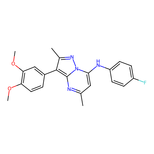 3-(3,4-dimethoxyphenyl)-N-(4-fluorophenyl)-2,5-dimethylpyrazolo[1,5-a]pyrimidin-7-amine structure