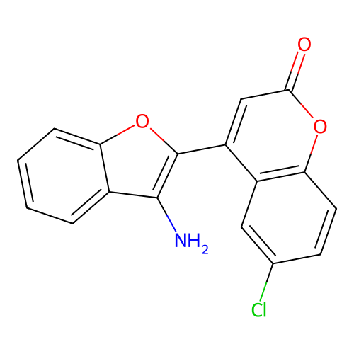4-(3-Aminobenzo[d]furan-2-yl)-6-chlorochromen-2-one structure