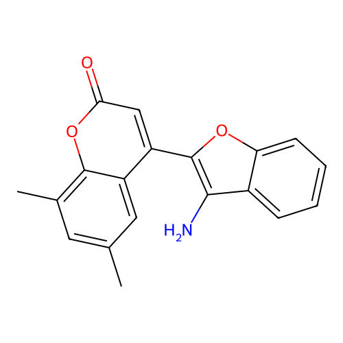 4-(3-amino-1-benzofuran-2-yl)-6,8-dimethyl-2H-chromen-2-one structure