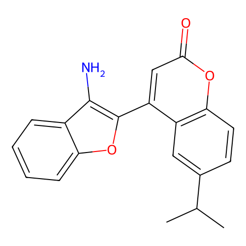 4-(3-amino-1-benzofuran-2-yl)-6-(propan-2-yl)-2H-chromen-2-one structure