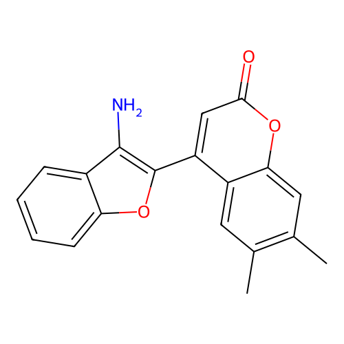 4-(3-amino-1-benzofuran-2-yl)-6,7-dimethyl-2H-chromen-2-one structure