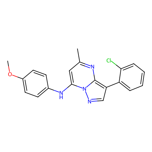 3-(2-chlorophenyl)-N-(4-methoxyphenyl)-5-methylpyrazolo[1,5-a]pyrimidin-7-amine structure
