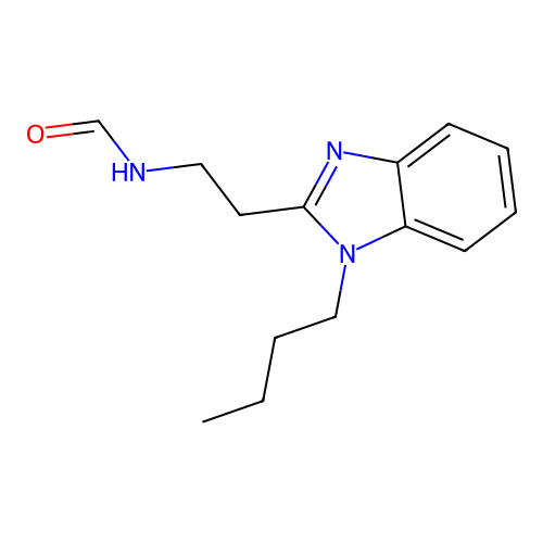 N-[2-(1-butylbenzimidazol-2-yl)ethyl]formamide structure