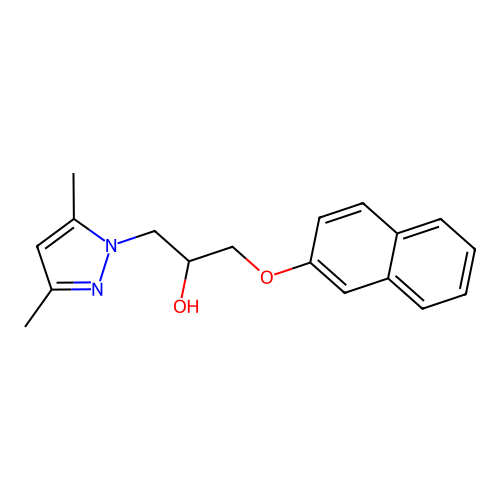 1-(3,5-dimethyl-1H-pyrazol-1-yl)-3-(naphthalen-2-yloxy)propan-2-ol structure