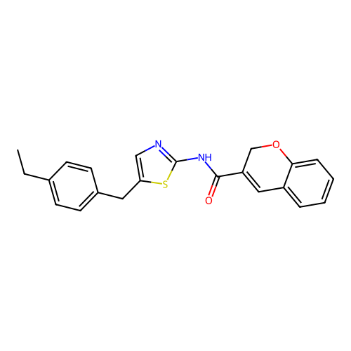 N-(5-(4-ethylbenzyl)thiazol-2-yl)-2H-chromene-3-carboxamide structure