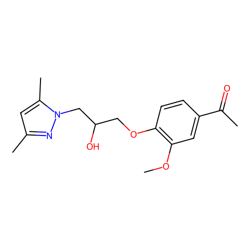1-Acetyl-4-[3-(3,5-dimethylpyrazolyl)-2-hydroxypropoxy]-3-methoxybenzene structure