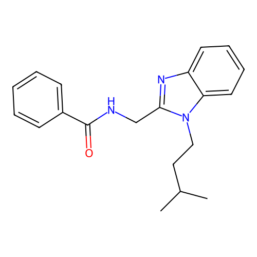 N-{[1-(3-methylbutyl)-1H-benzimidazol-2-yl]methyl}benzamide structure