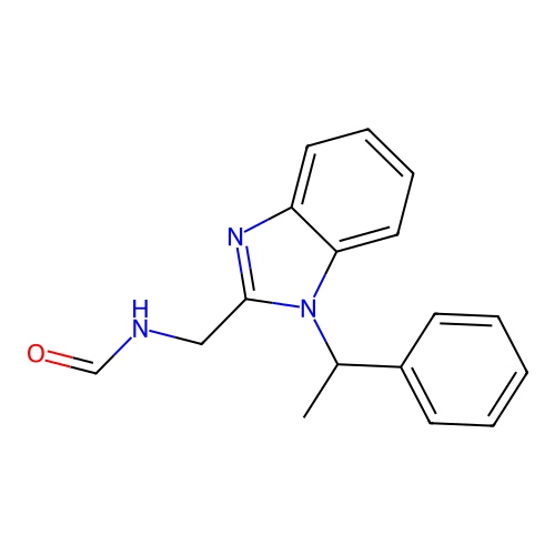 N-[[1-(1-phenylethyl)benzimidazol-2-yl]methyl]formamide structure