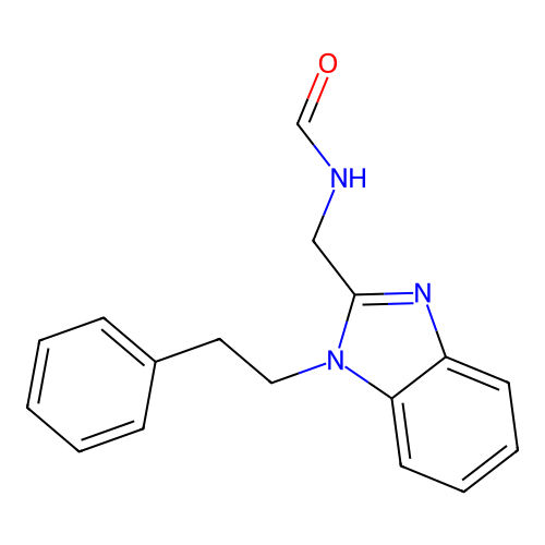 {[1-(2-phenylethyl)-1H-benzimidazol-2-yl]methyl}formamide structure