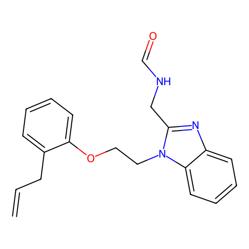 N-[[1-[2-(2-prop-2-enylphenoxy)ethyl]benzimidazol-2-yl]methyl]formamide structure