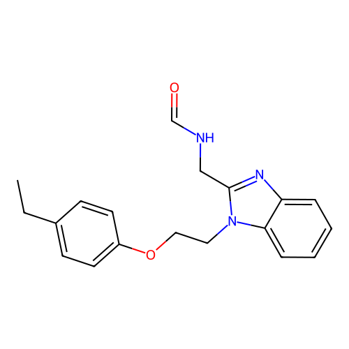 N-[[1-[2-(4-ethylphenoxy)ethyl]benzimidazol-2-yl]methyl]formamide structure