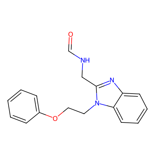 N-[[1-(2-phenoxyethyl)benzimidazol-2-yl]methyl]formamide structure
