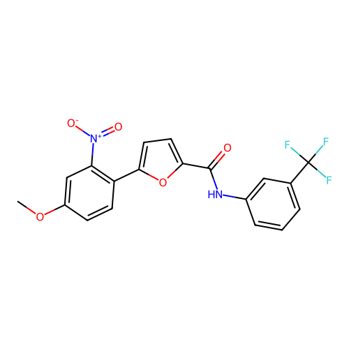 5-(4-methoxy-2-nitrophenyl)-N-[3-(trifluoromethyl)phenyl]furan-2-carboxamide structure