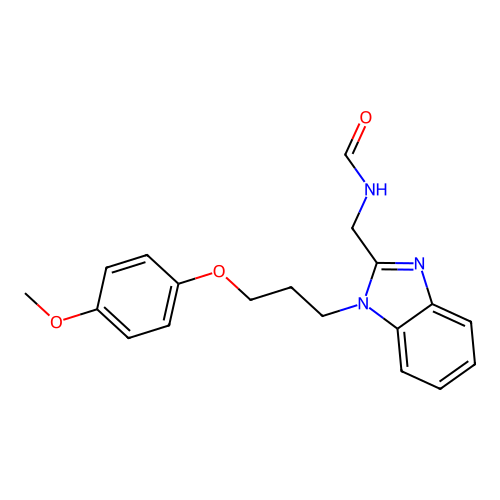 N-[[1-[3-(4-methoxyphenoxy)propyl]benzimidazol-2-yl]methyl]formamide structure