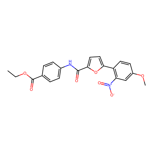 Ethyl 4-(5-(4-methoxy-2-nitrophenyl)furan-2-carboxamido)benzoate structure