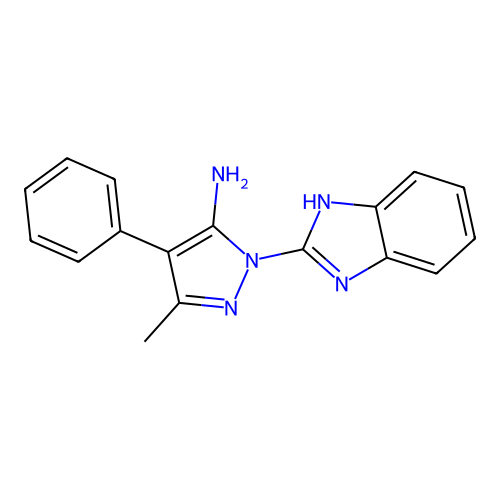 1-(1H-benzo[d]imidazol-2-yl)-3-methyl-4-phenyl-1H-pyrazol-5-amine structure