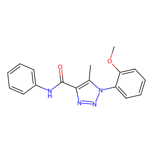 1-(2-methoxyphenyl)-5-methyl-N-phenyl-1H-1,2,3-triazole-4-carboxamide structure